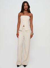 Lavish Living Strapless Top Cream