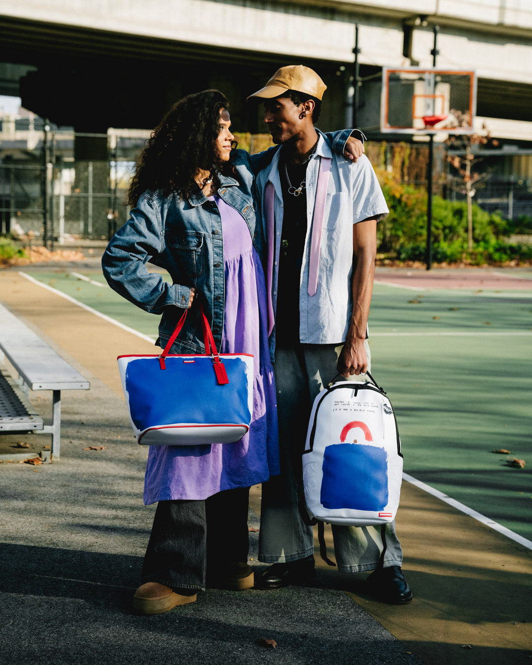 KEITH HARING BIG BLUE PURSE ART BACKPACK