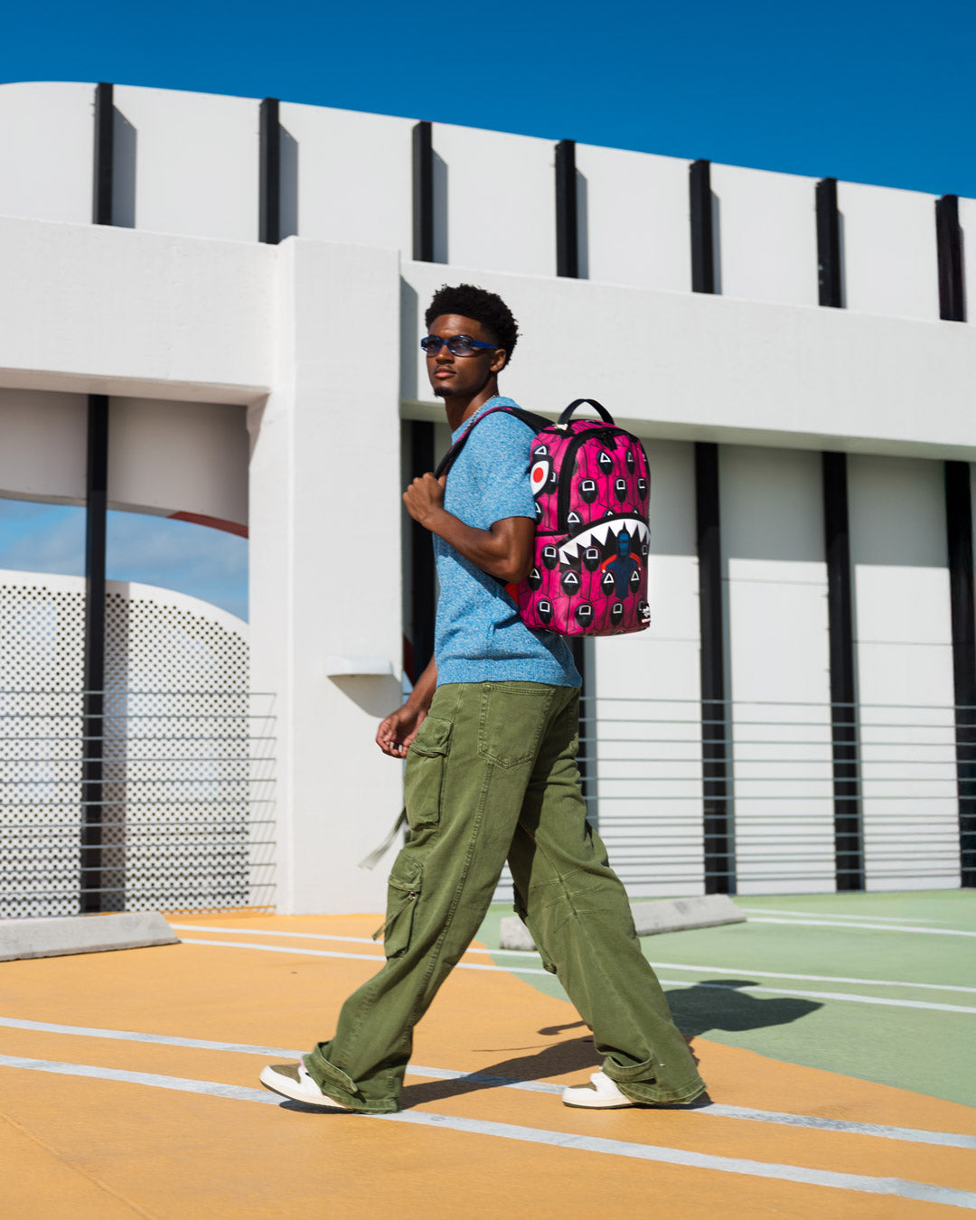 SQUID GAME COLLAB FRONT MAN & PINK GUARD SHARKS BACKPACK